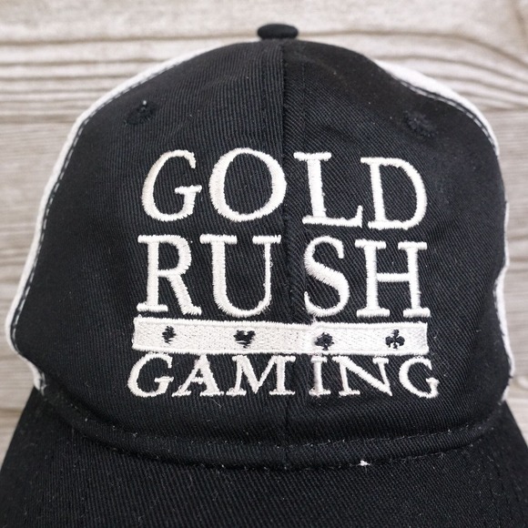 GOLD RUSH GAMING GAMBLING CASINO BLACK PROMO SNAPBACK BASEBALL HAT CAP - Picture 2 of 8